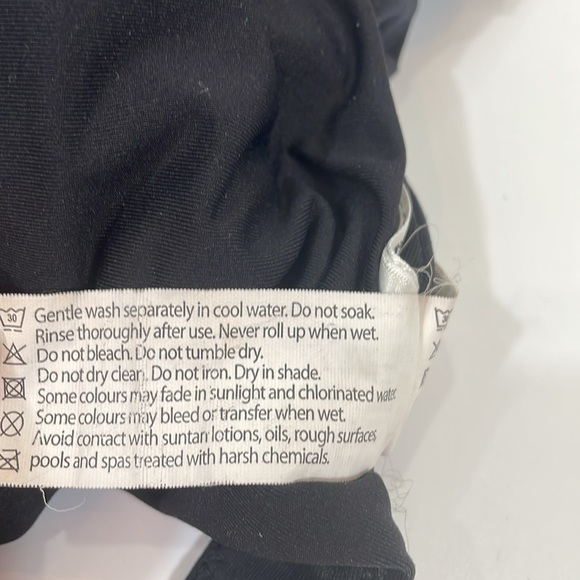 Seafolly One Shoulder One-piece Swimsuit Black Maillot Size 12 EUC - Picture 9 of 15